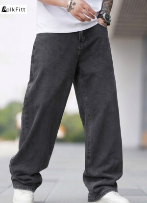 Black Acid Baggy Jeans