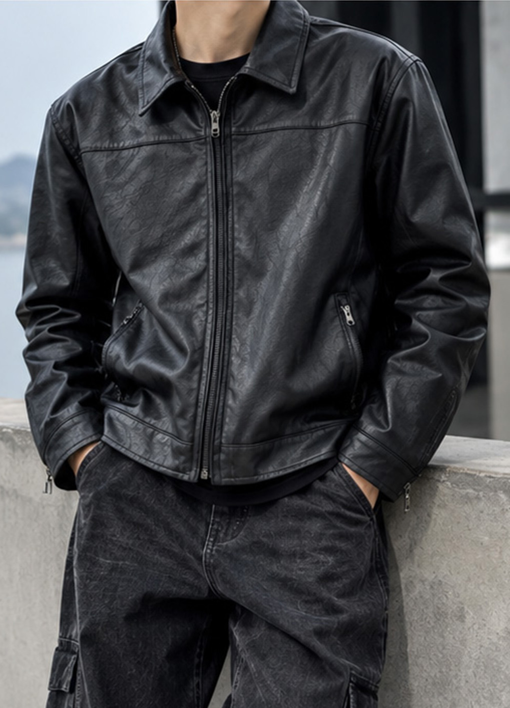 Faux Lather Jacket - Image 1